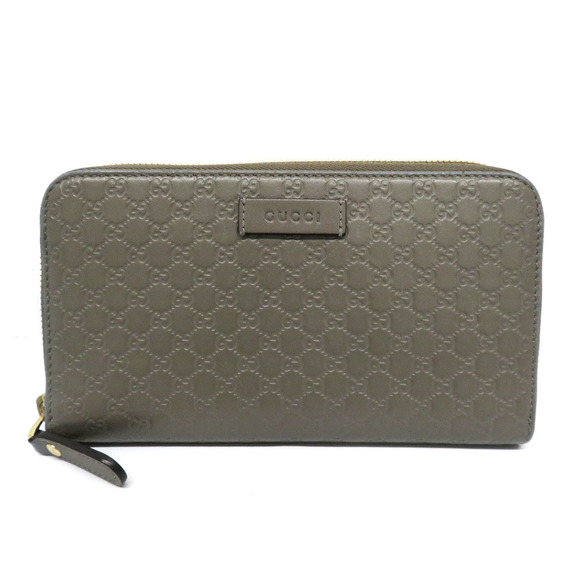 Gucci Wallet Gray ssima Leather Long Zip - Picture 1 of 6